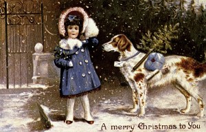 Antica biglietto di auguri nataliti americano